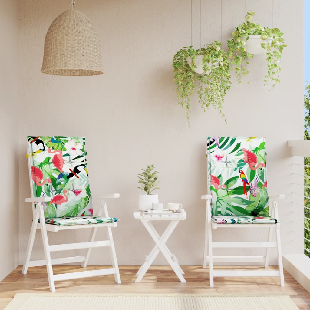 Garden chair cushions, 2 pcs., colored, 120x50x3cm, fabric