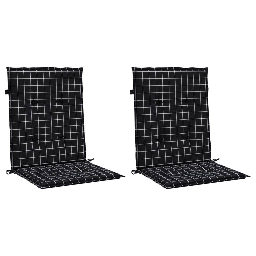 Chair cushions, 2 pcs., fabric, with black checks