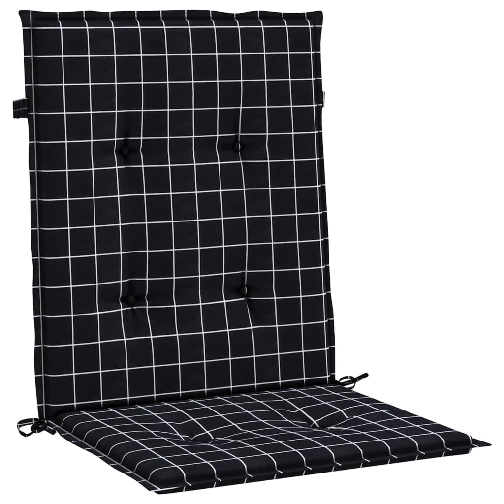 Chair cushions, 2 pcs., fabric, with black checks