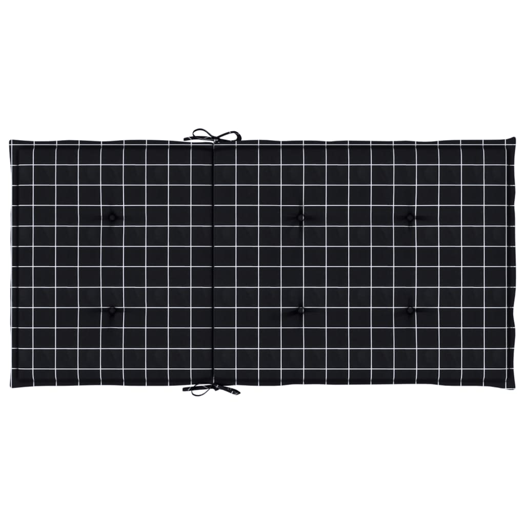 Chair cushions, 2 pcs., fabric, with black checks