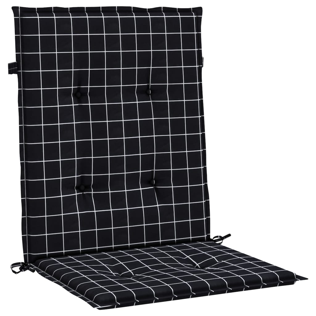 Chair cushions, 4 pcs., fabric, with black checks