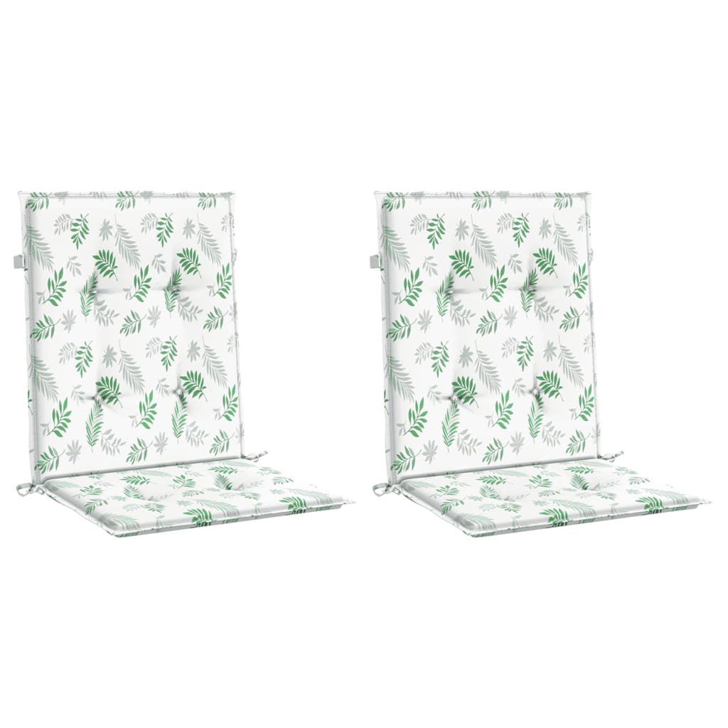 Chair cushions, 2 pcs., fabric, with leaves