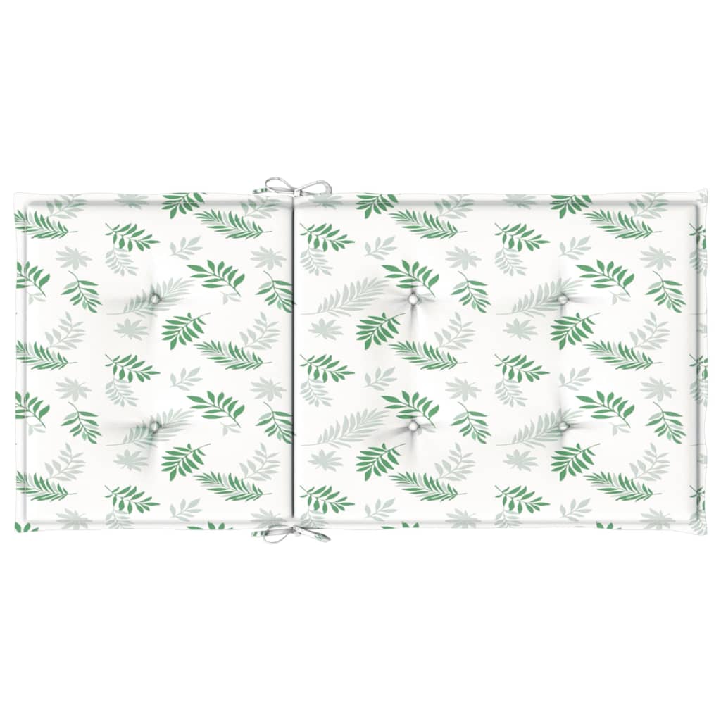Chair cushions, 2 pcs., fabric, with leaves