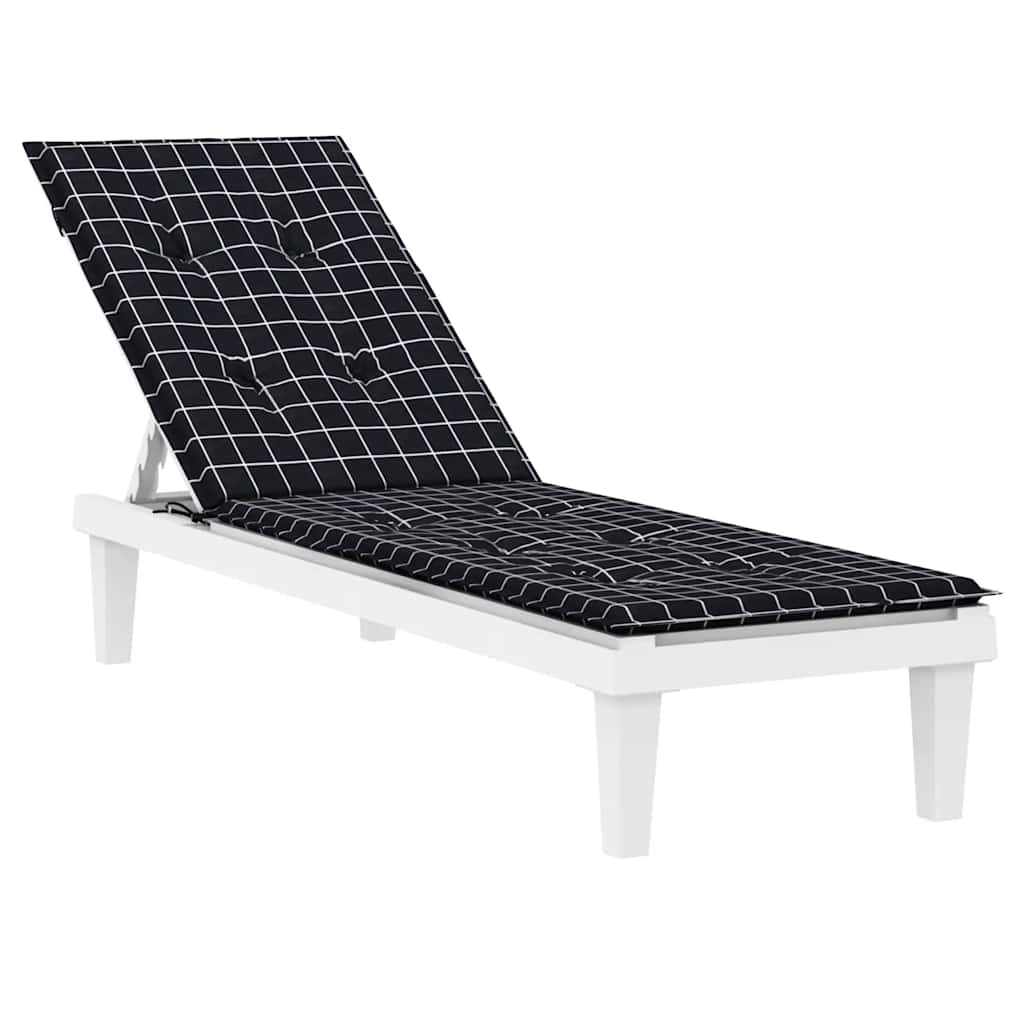 Patio chair cushion, Oxford fabric, black checks