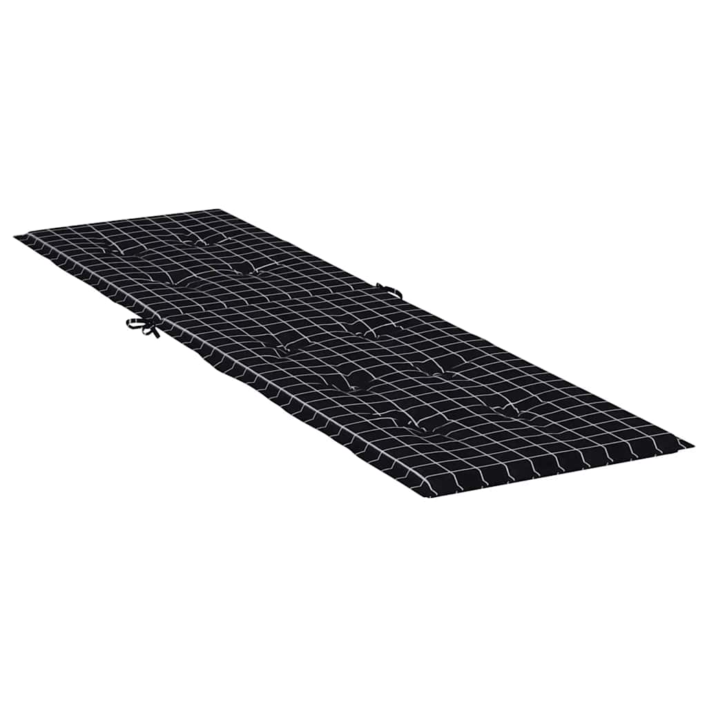 Patio chair cushion, Oxford fabric, black checks