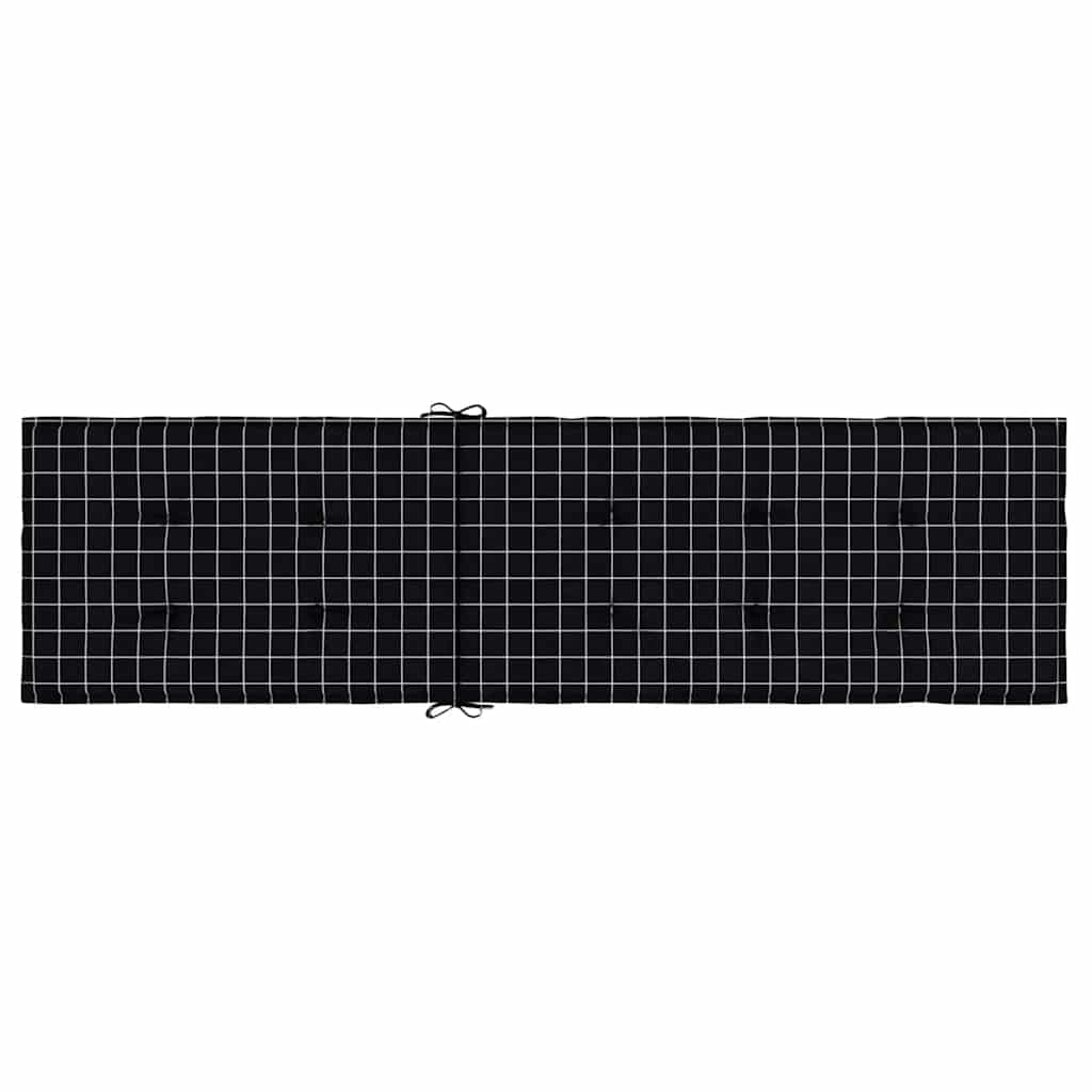Patio chair cushion, Oxford fabric, black checks