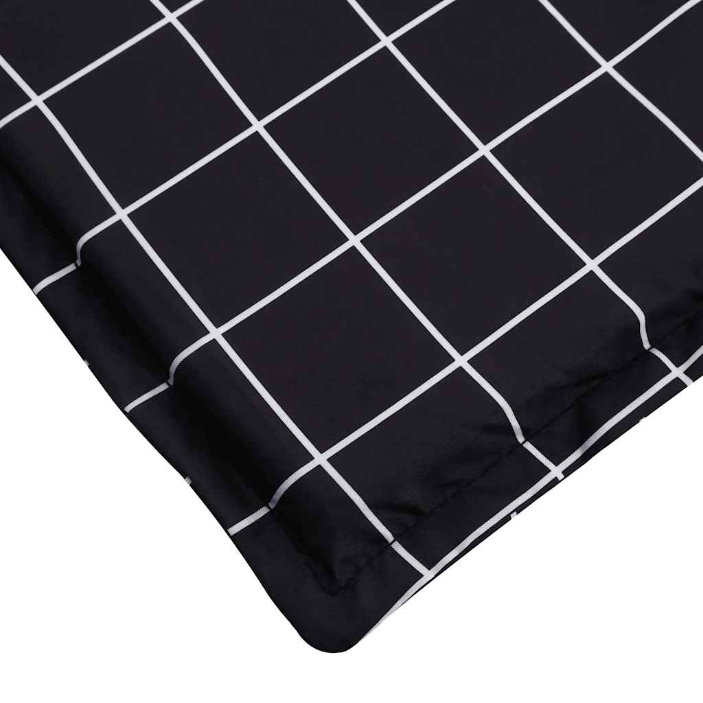 Patio chair cushion, Oxford fabric, black checks