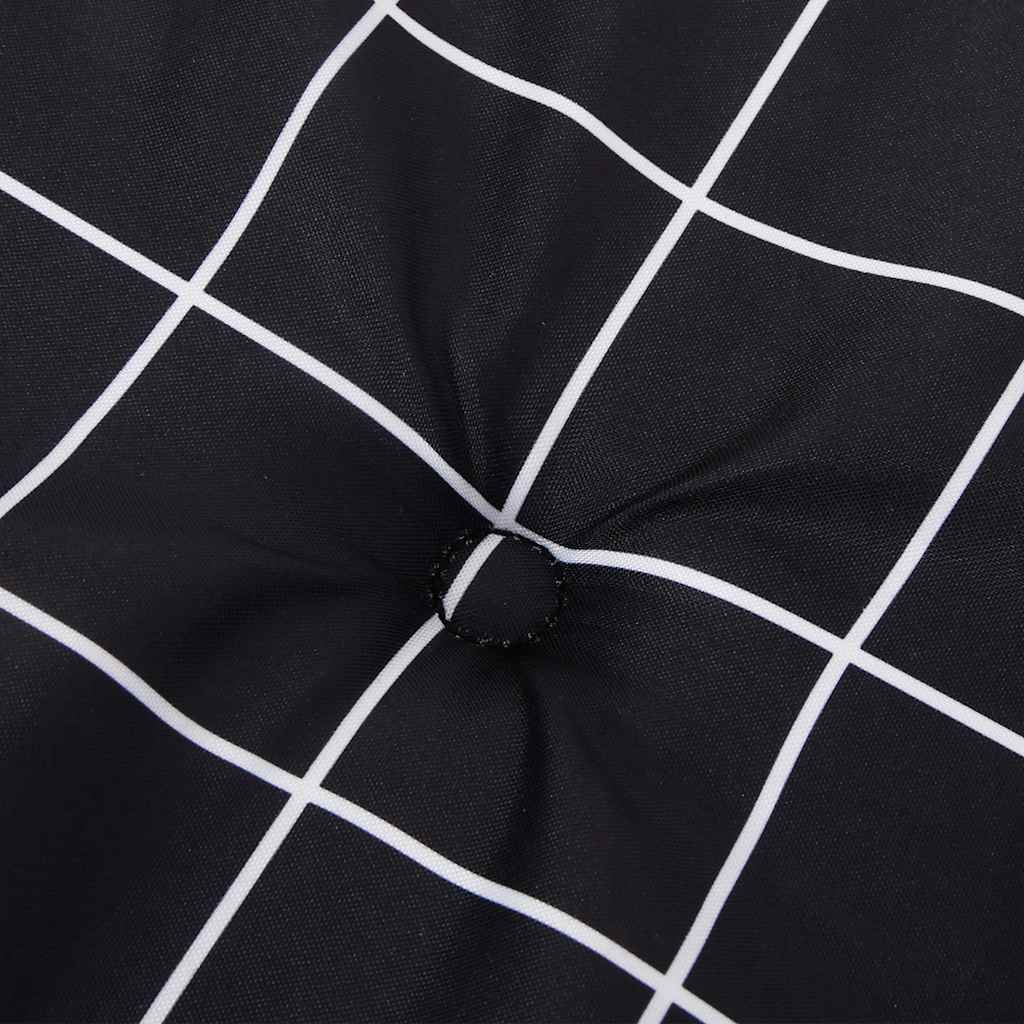 Patio chair cushion, Oxford fabric, black checks