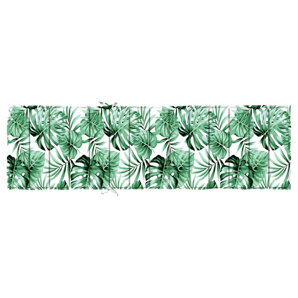 Sun lounger cushion, Oxford fabric, with leaves