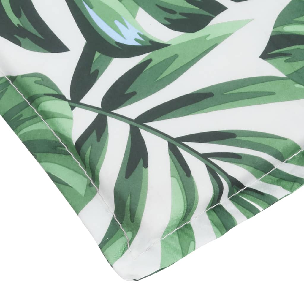 Sun lounger cushion, Oxford fabric, with leaves