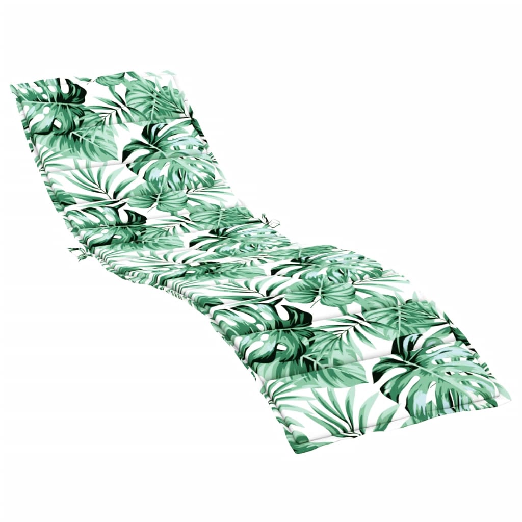 Sun lounger cushion, Oxford fabric, with leaves