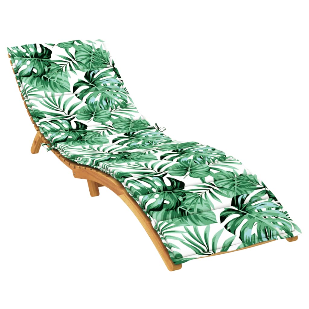 Sun lounger cushion, Oxford fabric, with leaves