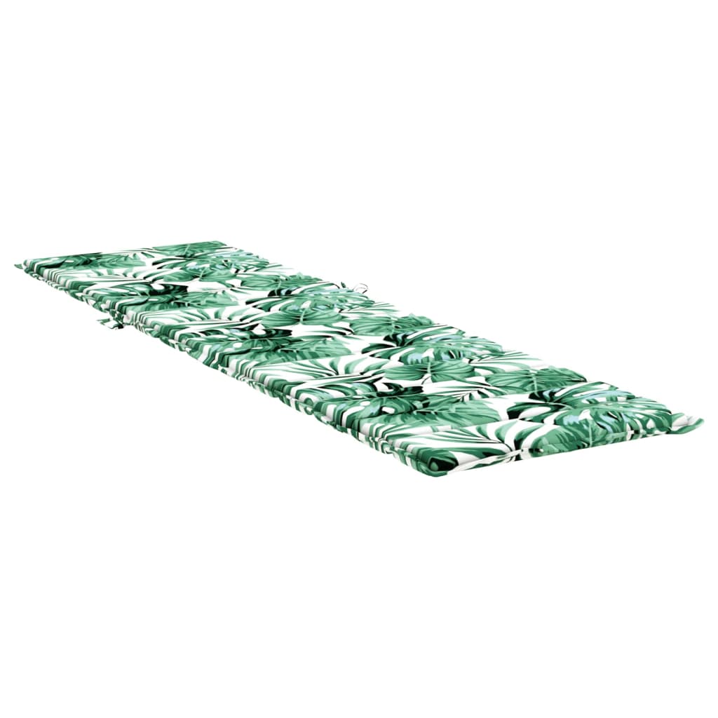 Sun lounger cushion, Oxford fabric, with leaves