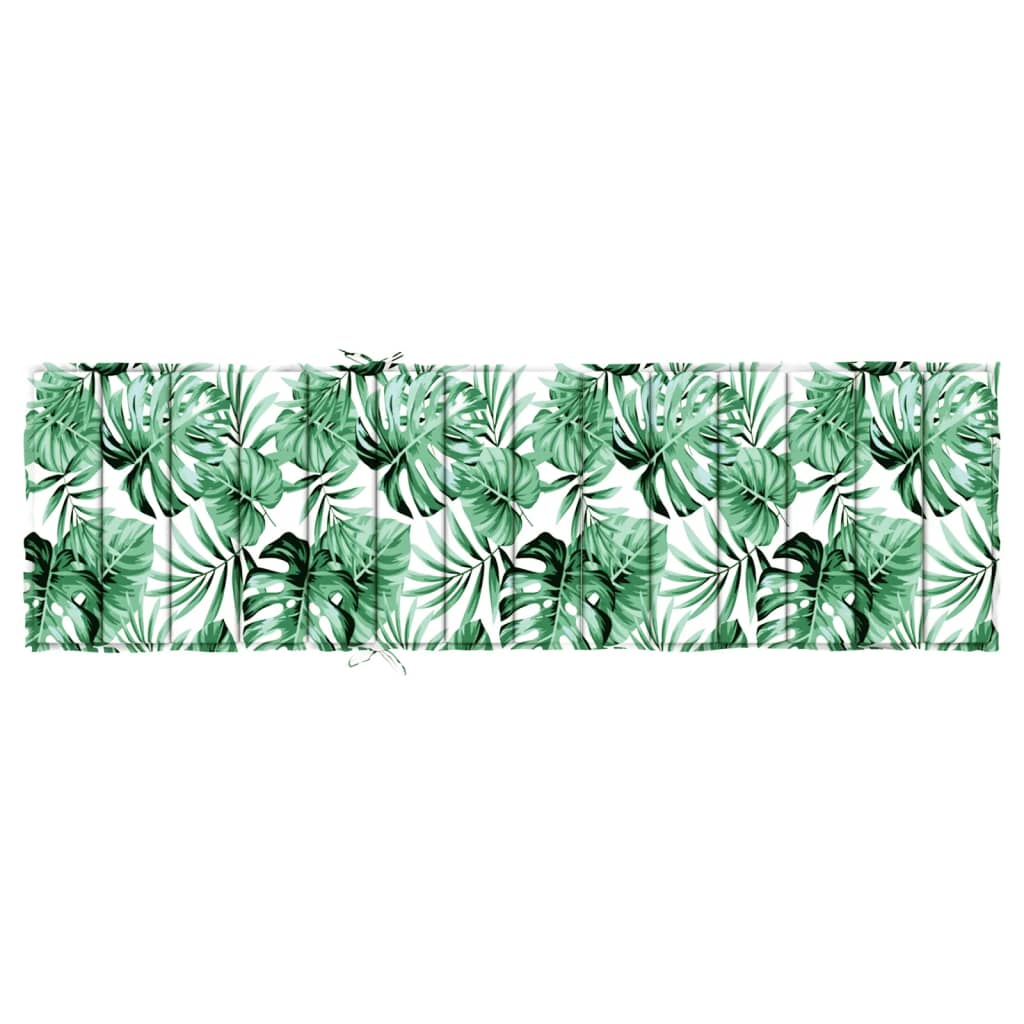 Sun lounger cushion, Oxford fabric, with leaves