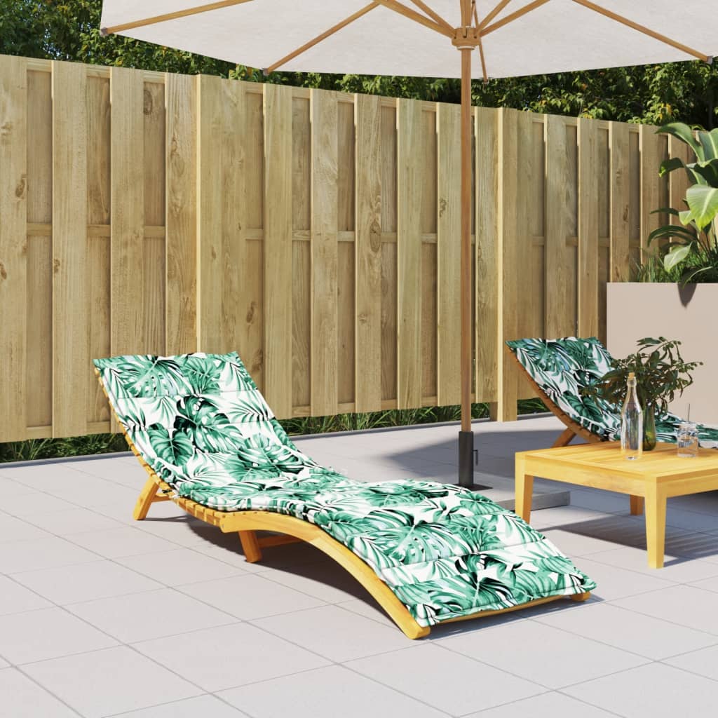 Sun lounger cushion, Oxford fabric, with leaves