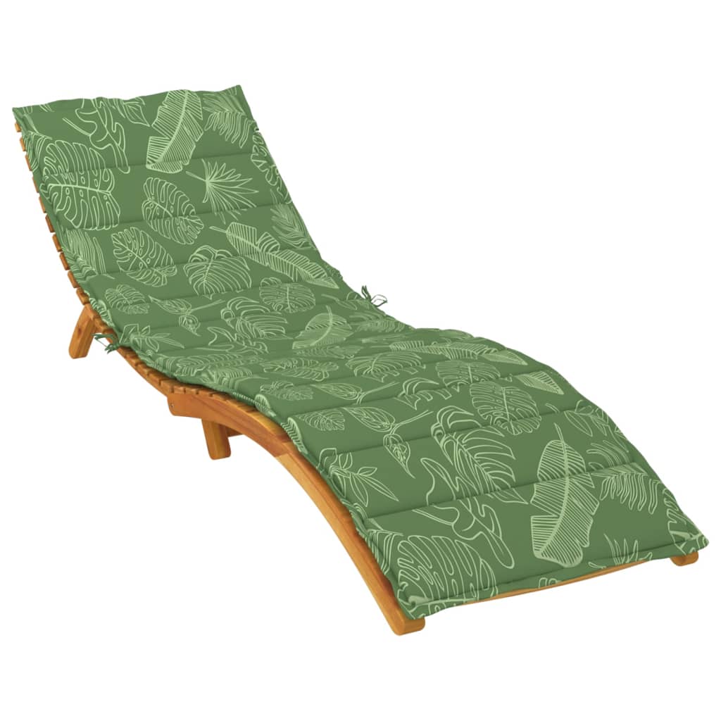 Sun lounger cushion, oxford fabric, with leaves