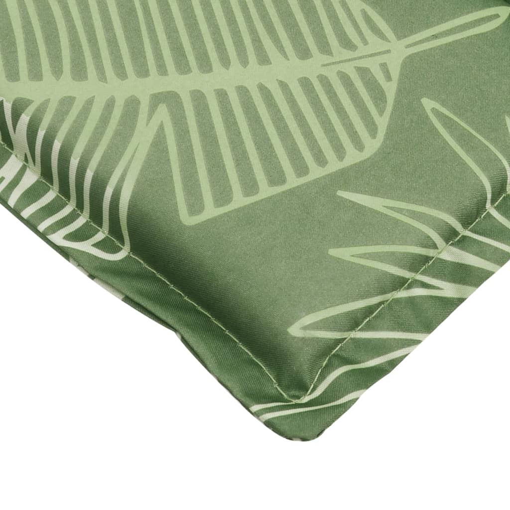 Sun lounger cushion, oxford fabric, with leaves