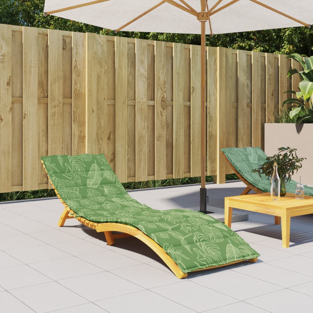 Sun lounger cushion, oxford fabric, with leaves