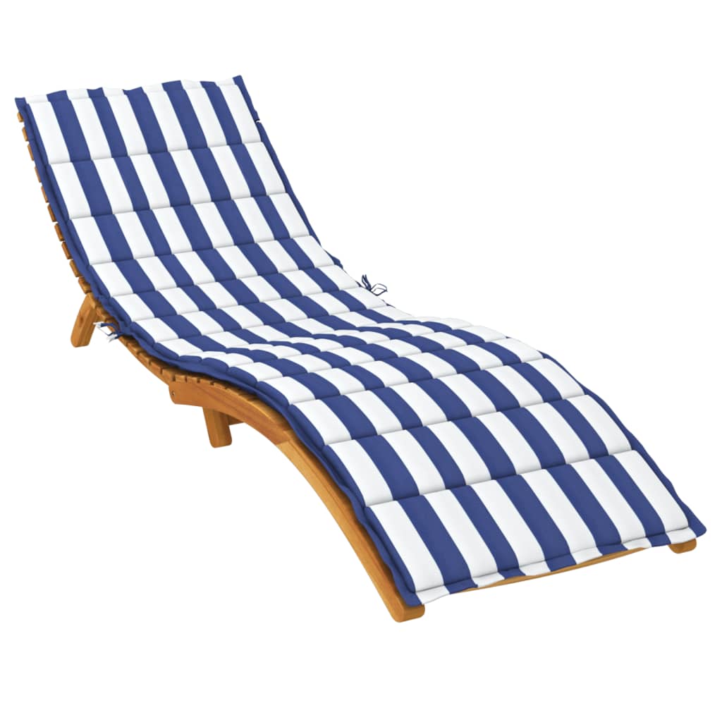 Sun lounger cushion, blue and white, fabric, striped