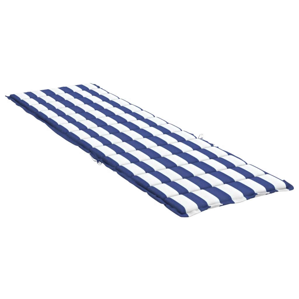 Sun lounger cushion, blue and white, fabric, striped