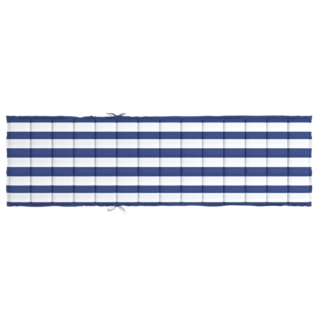 Sun lounger cushion, blue and white, fabric, striped