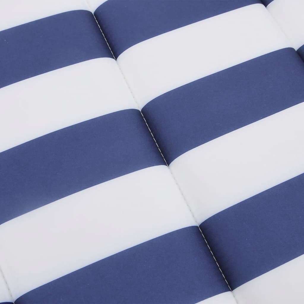 Sun lounger cushion, blue and white, fabric, striped