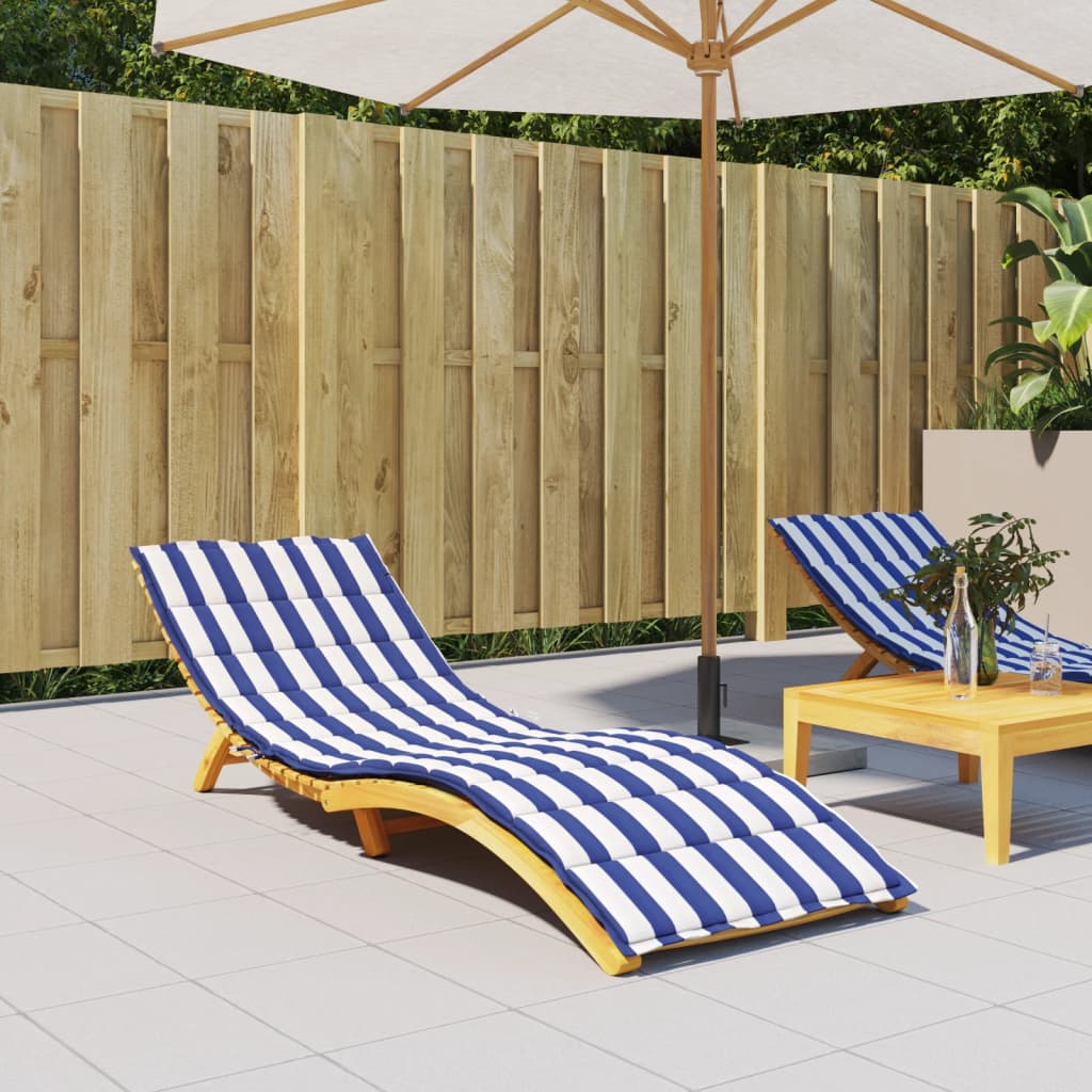 Sun lounger cushion, blue and white, fabric, striped