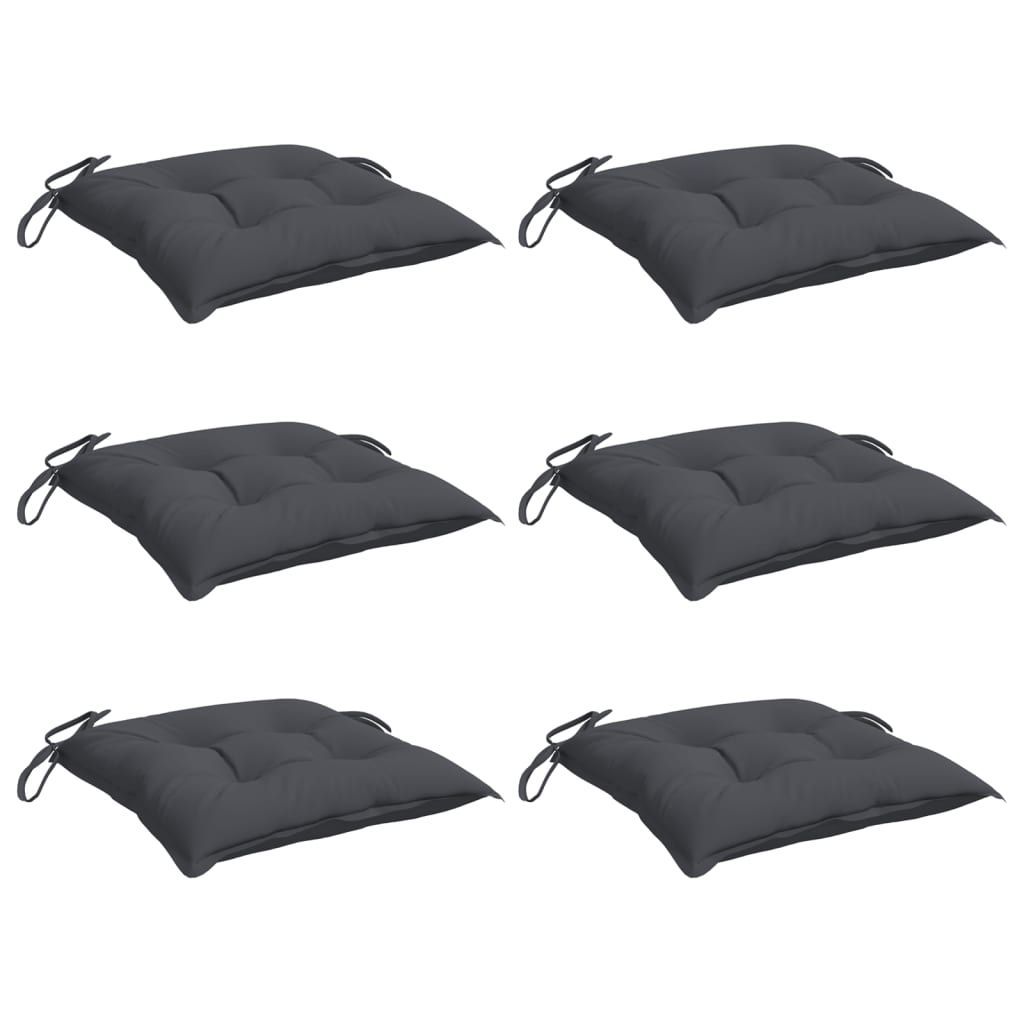 Chair cushions, 6 pcs, anthracite, 40x40x7cm, oxford fabric