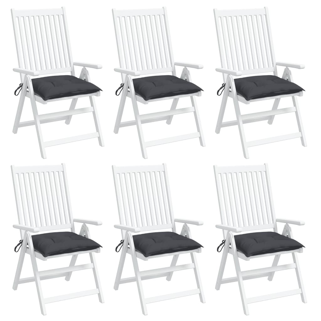 Chair cushions, 6 pcs, anthracite, 40x40x7cm, oxford fabric