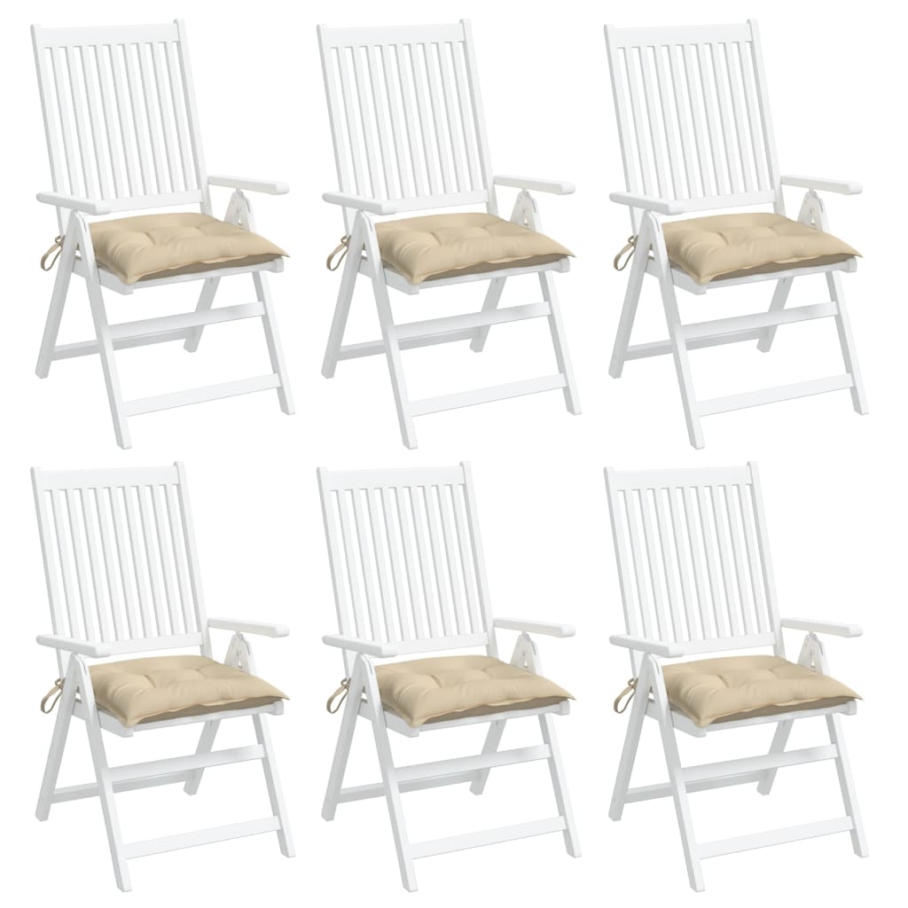 Kėdės pagalvėlės, 6vnt., smėlio, 40x40x7cm, oksfordo audinys