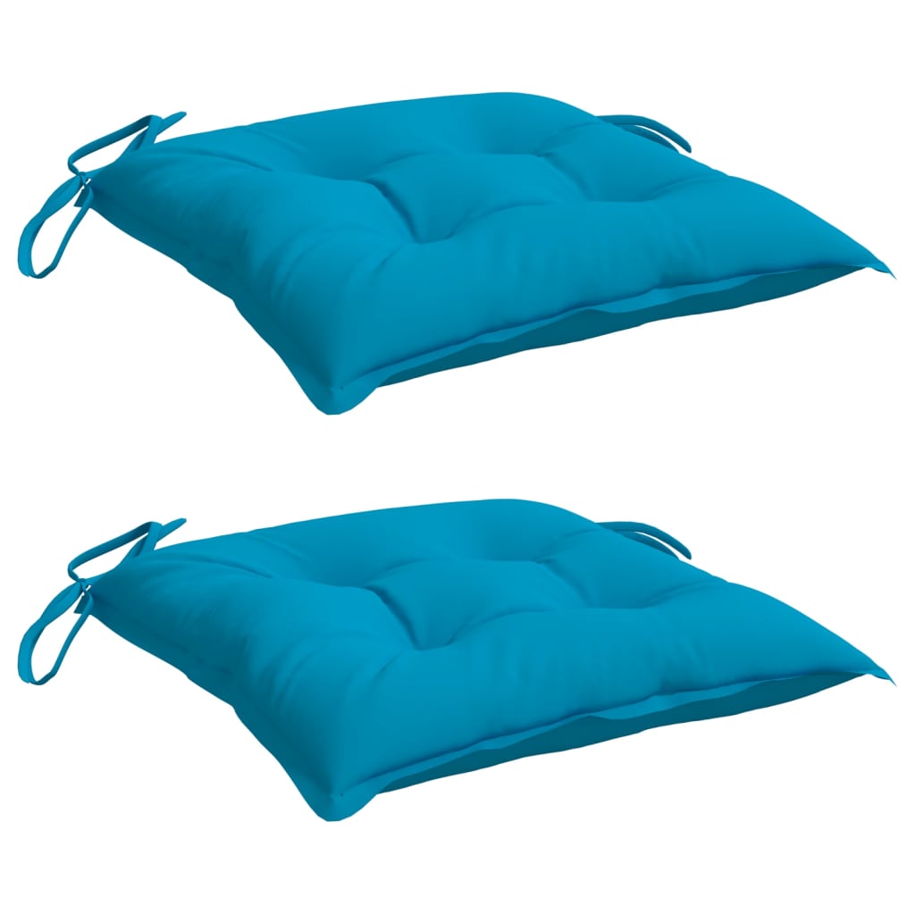 Chair cushions, 2 pcs., light blue, 40x40x7cm, fabric