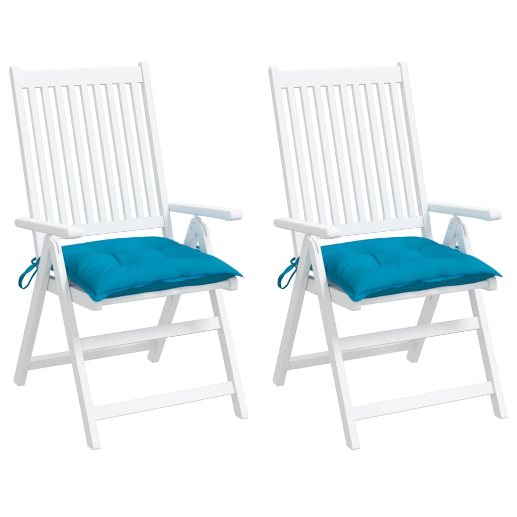 Chair cushions, 2 pcs., light blue, 40x40x7cm, fabric