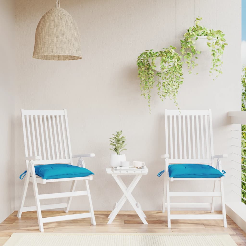 Chair cushions, 2 pcs., light blue, 40x40x7cm, fabric