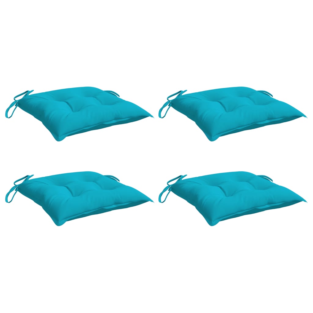 Chair cushions, 4 pcs, turquoise, 40x40x7cm, fabric