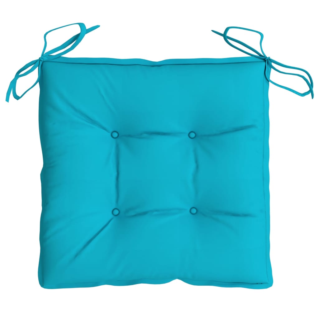 Chair cushions, 4 pcs, turquoise, 40x40x7cm, fabric