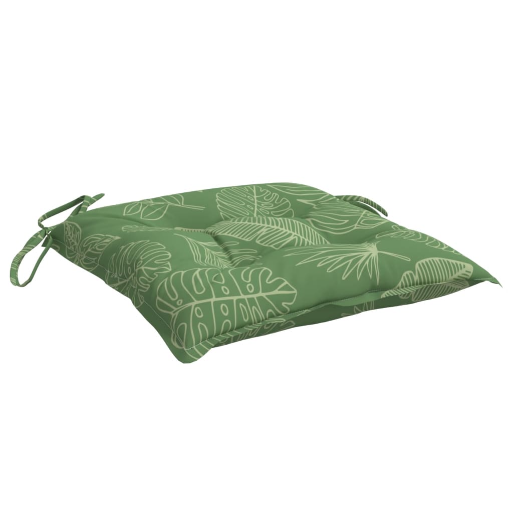 Chair cushions, 4 pcs., 50x50x7cm, fabric, with leaves