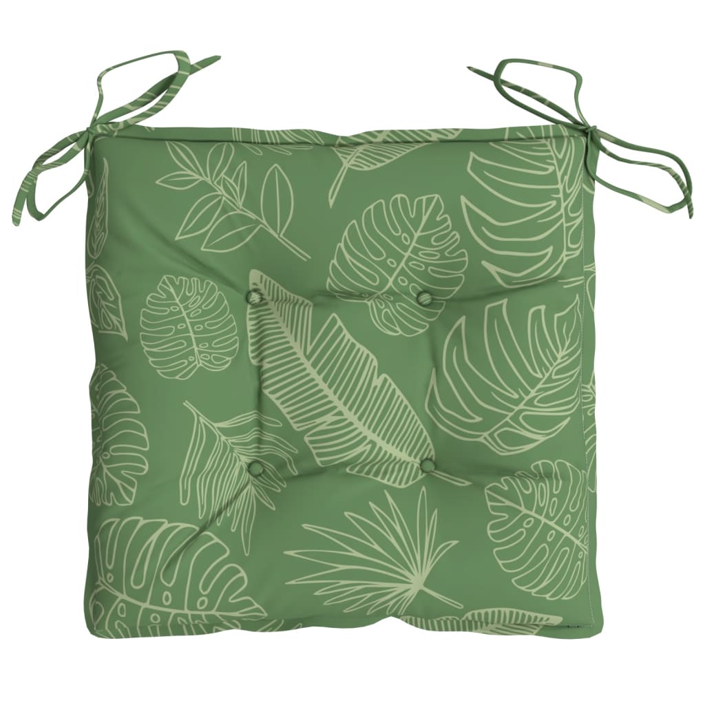 Chair cushions, 4 pcs., 50x50x7cm, fabric, with leaves