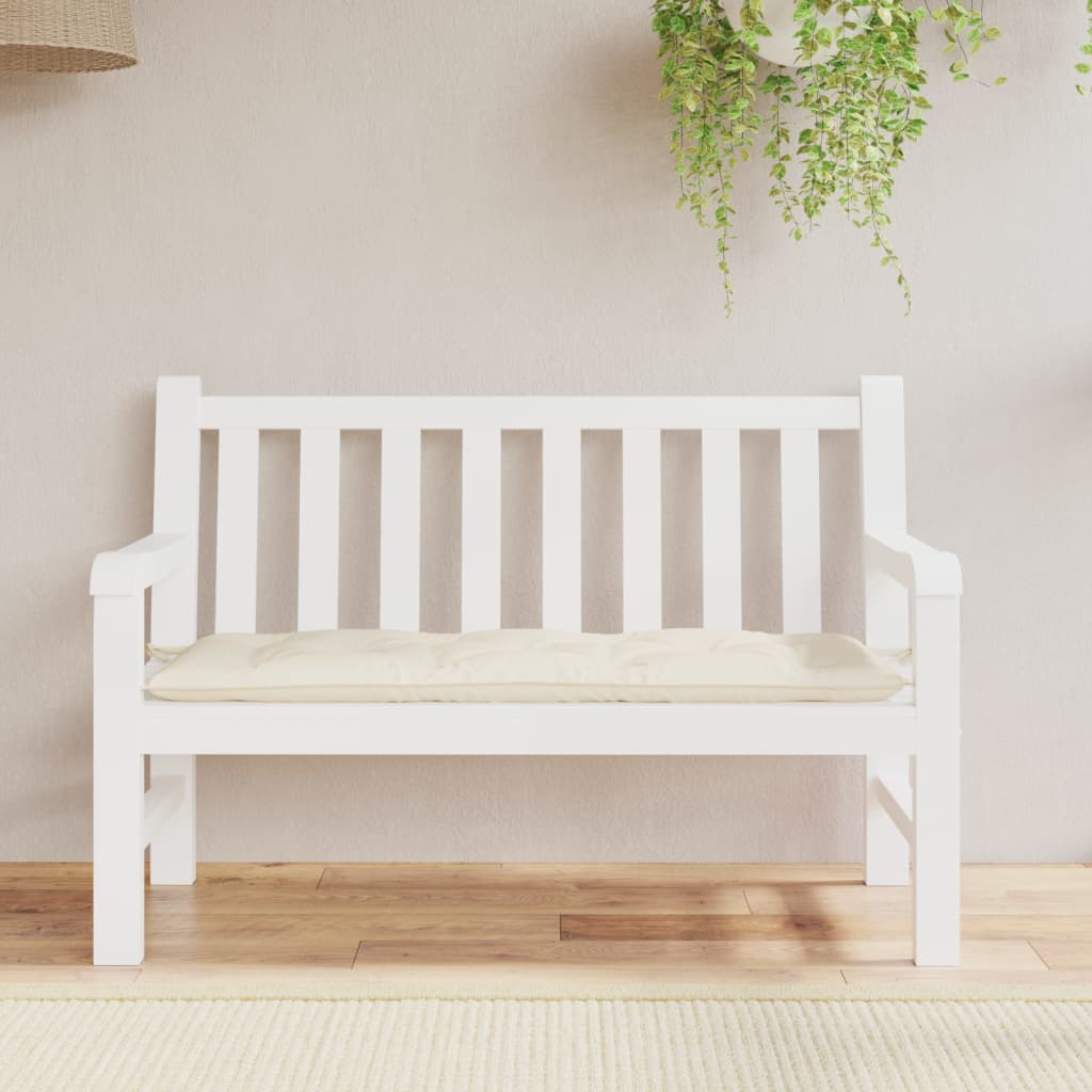 Garden bench cushion, cream, 120x50x7cm, fabric
