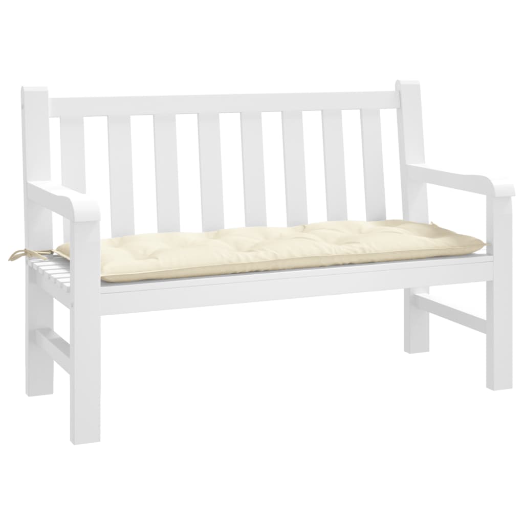 Garden bench cushion, cream, 120x50x7cm, fabric