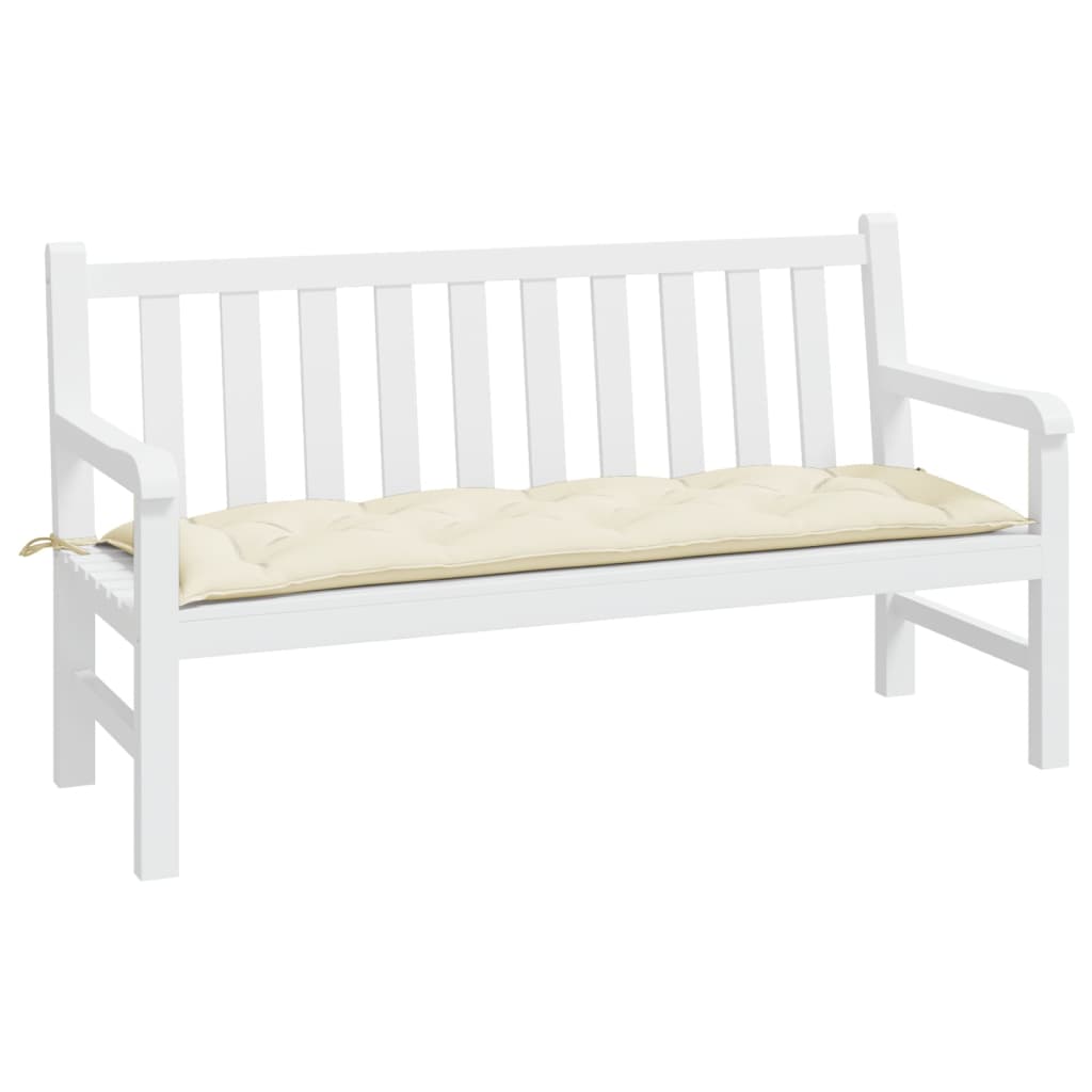 Garden bench cushion, cream, 150x50x7cm, oxford fabric