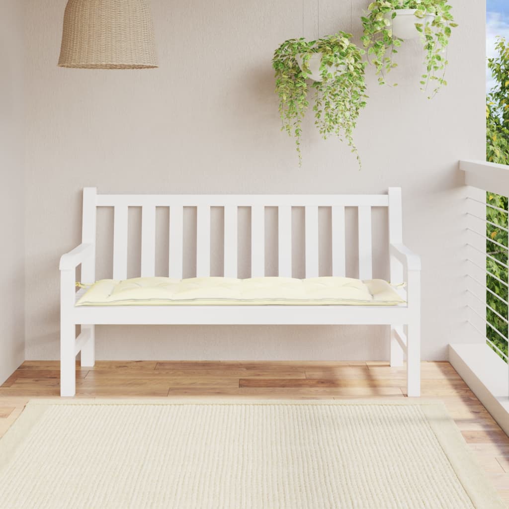 Garden bench cushion, cream, 150x50x7cm, oxford fabric