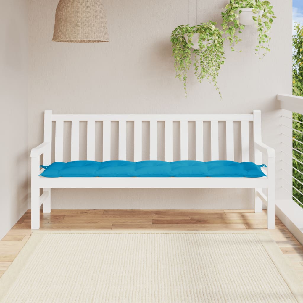 Garden bench cushion, light blue, 180x50x7cm, fabric