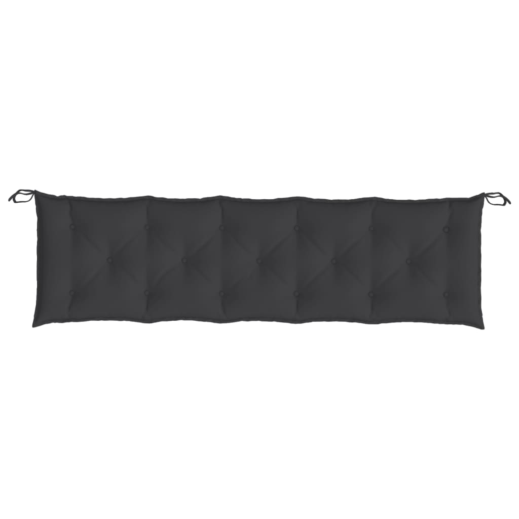 Garden bench cushion, black, 180x50x7cm, fabric