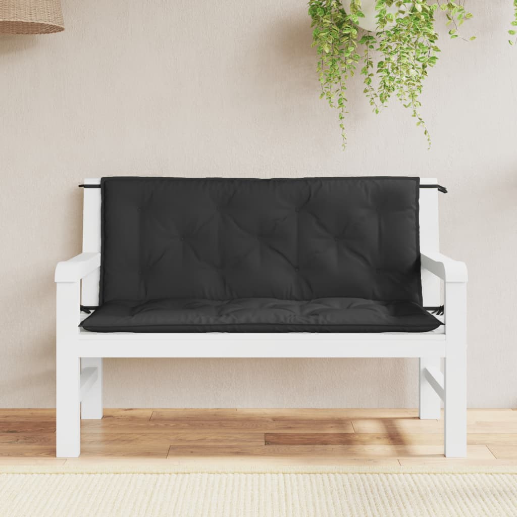 bench cushions, 2 pcs, black, Oxford fabric