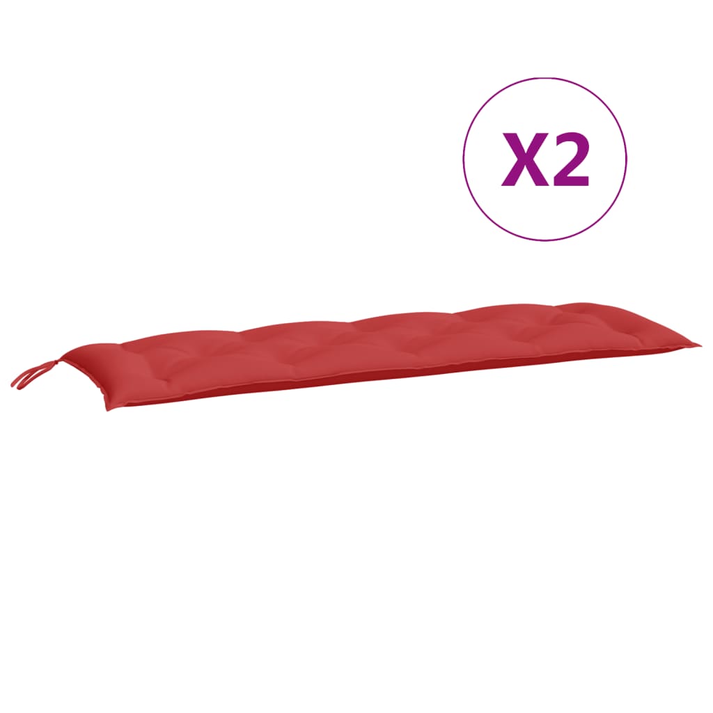 bench cushions, 2 pcs., red, oxford fabric