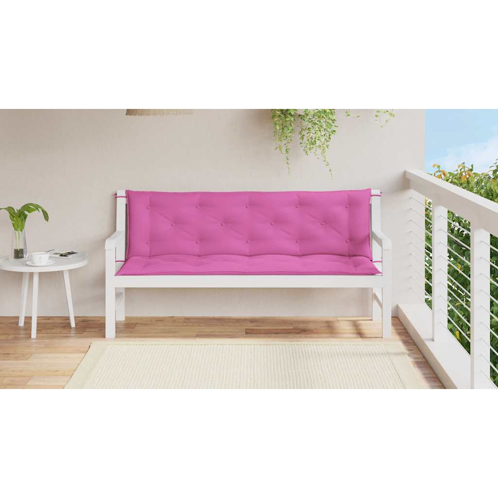 Bench cushions, 2 pcs, pink, 150x50x7cm, fabric