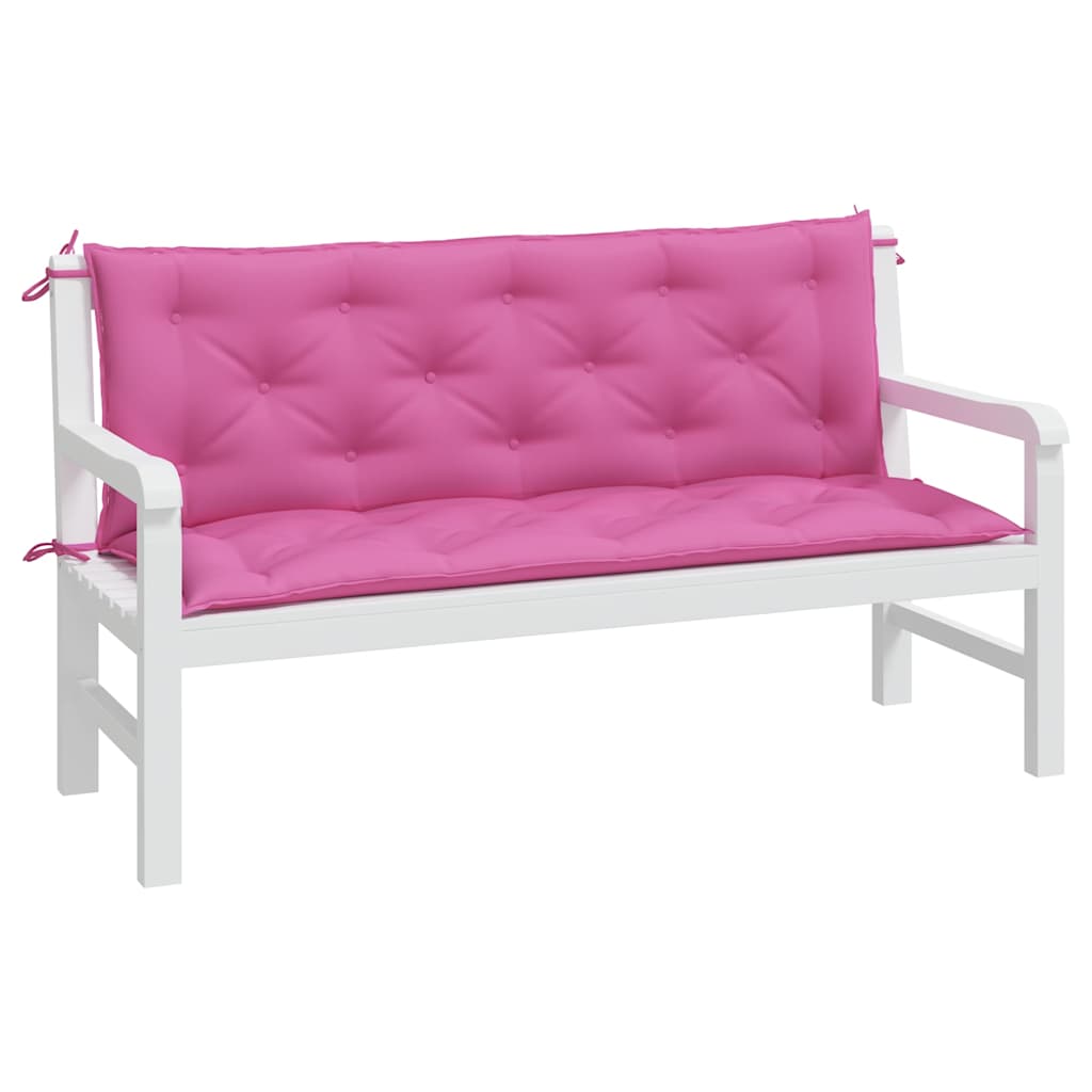 Bench cushions, 2 pcs, pink, 150x50x7cm, fabric