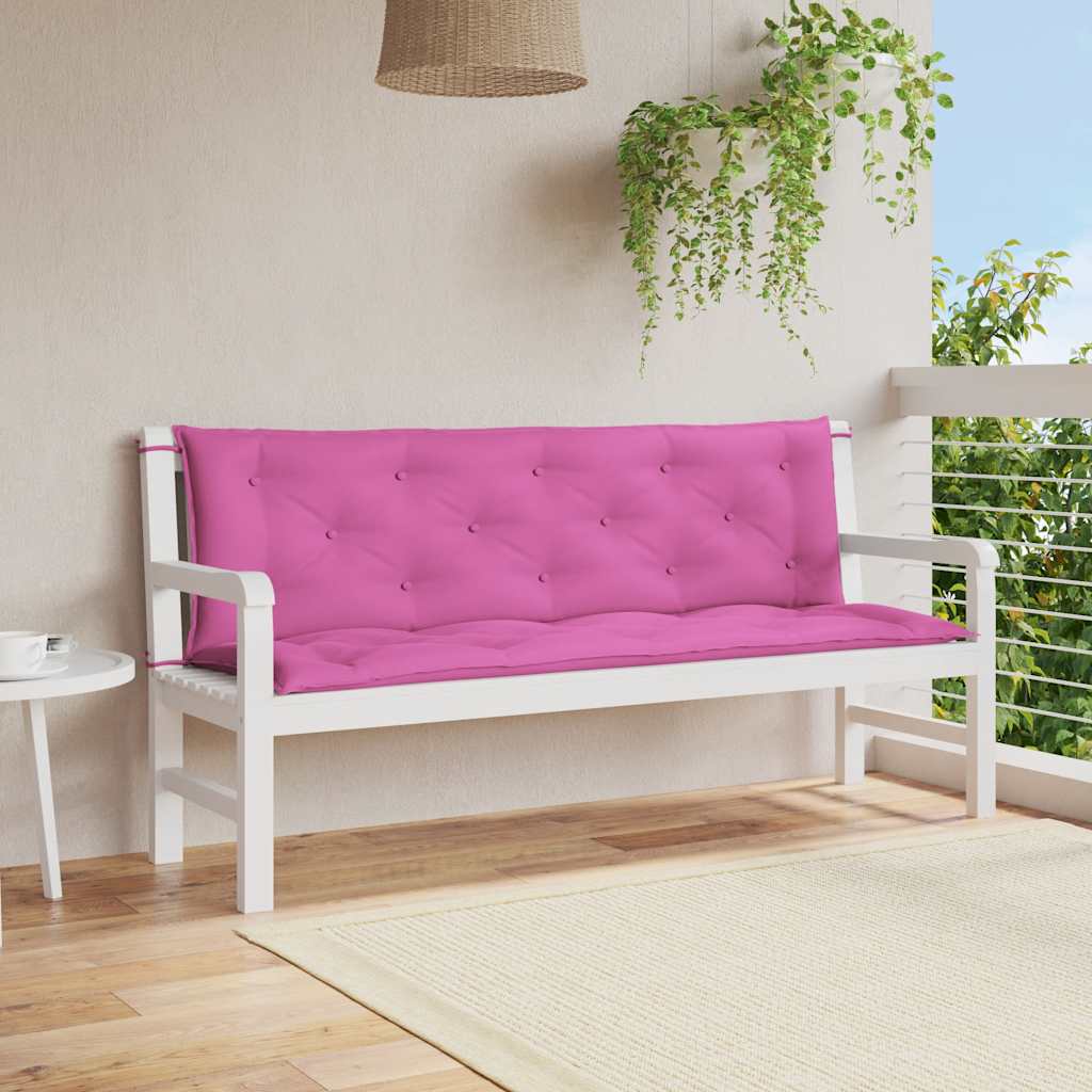 Bench cushions, 2 pcs, pink, 150x50x7cm, fabric