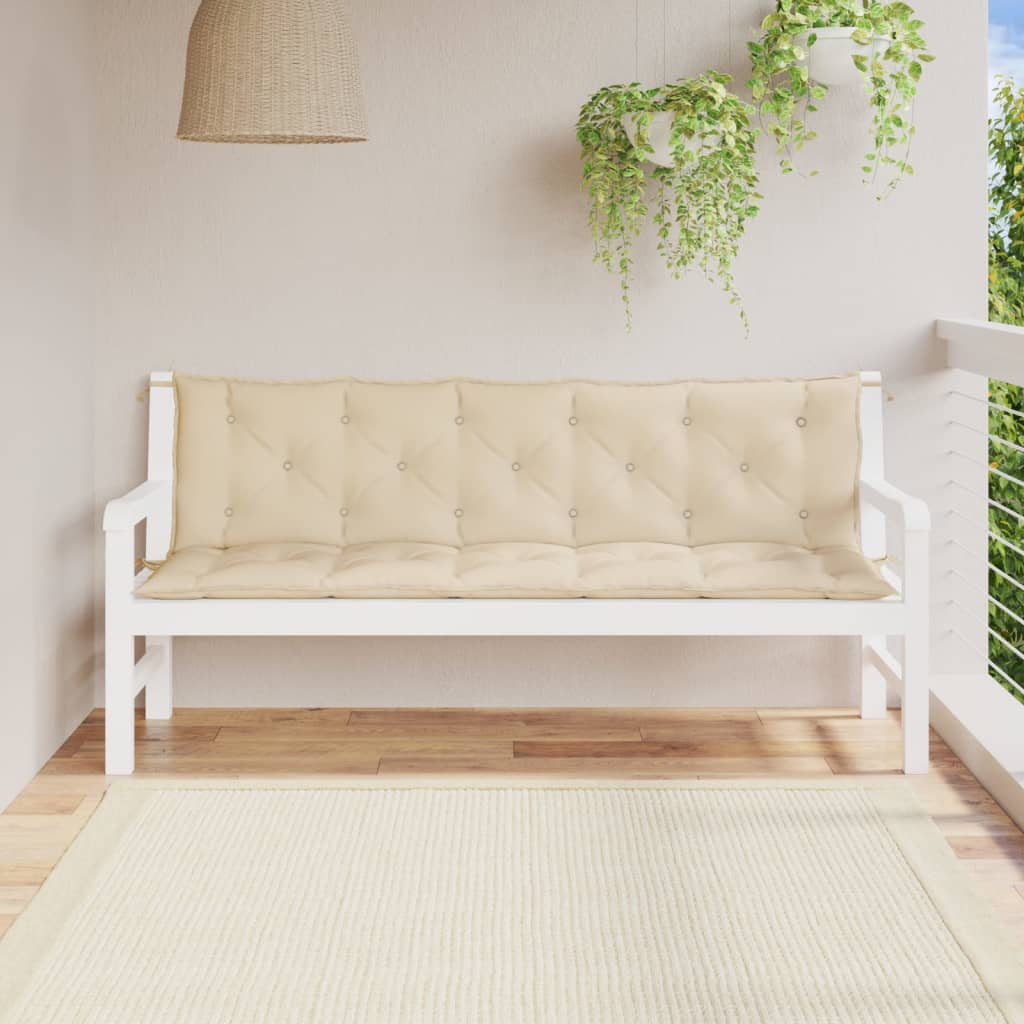 bench cushions, 2 pcs., beige, oxford fabric
