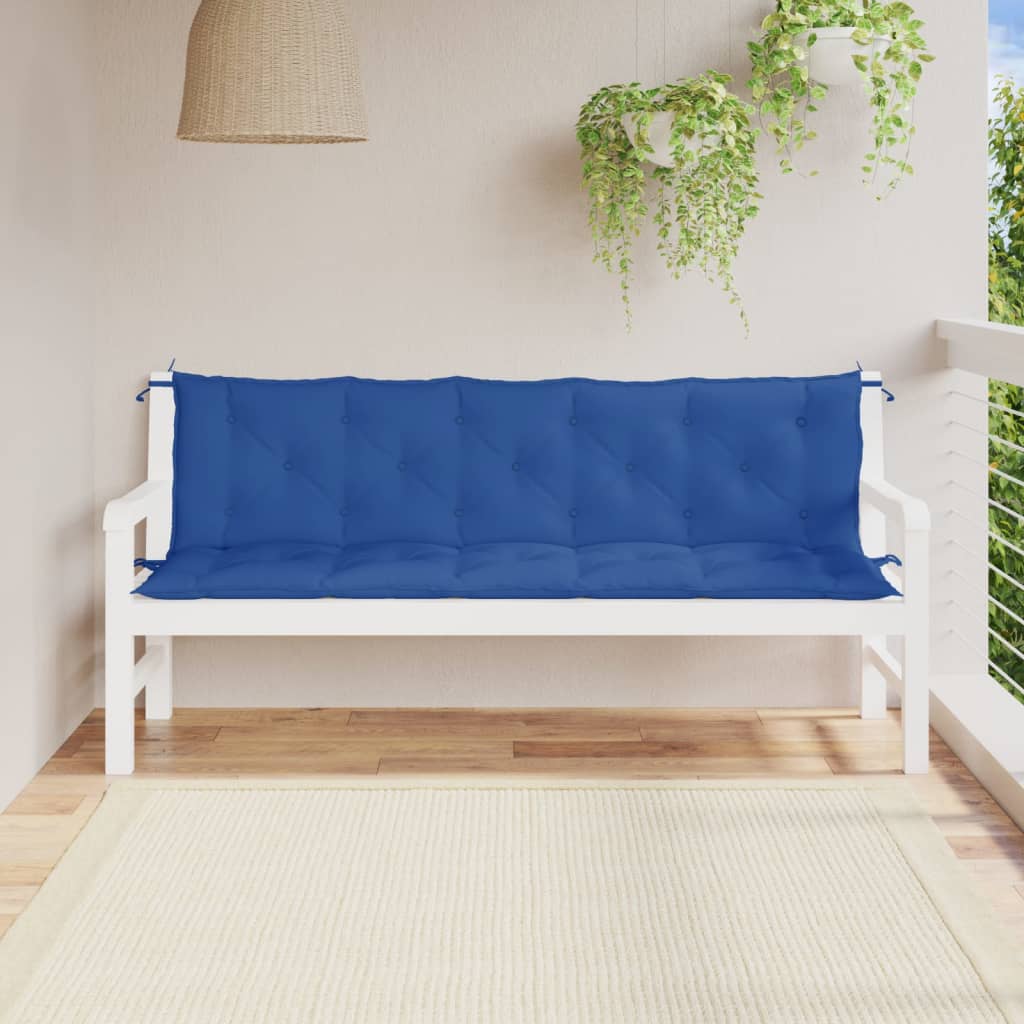 bench cushions, 2 pcs, blue, oxford fabric